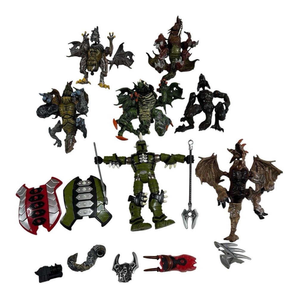 Mega Bloks Lot Of 7 Dragons/Mag Warriors + Extras Plasma Krystal Metal